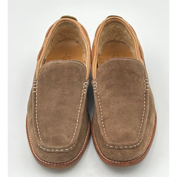 UGG Loafers Mens Size 9 Brwn Suede Shearling Slip-On Comfort Shoes Core Wardrobe - Picture 1 of 10